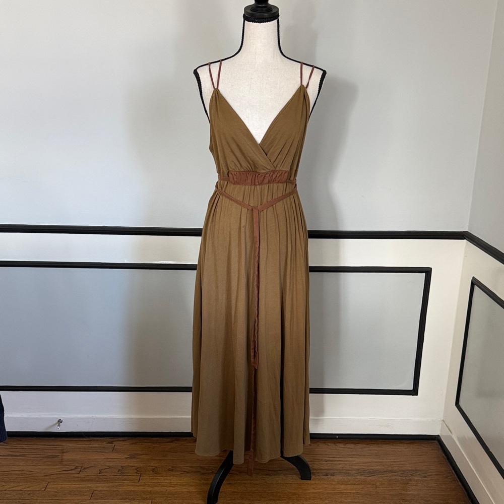 Theory Tan Sleeveless Midi Dress